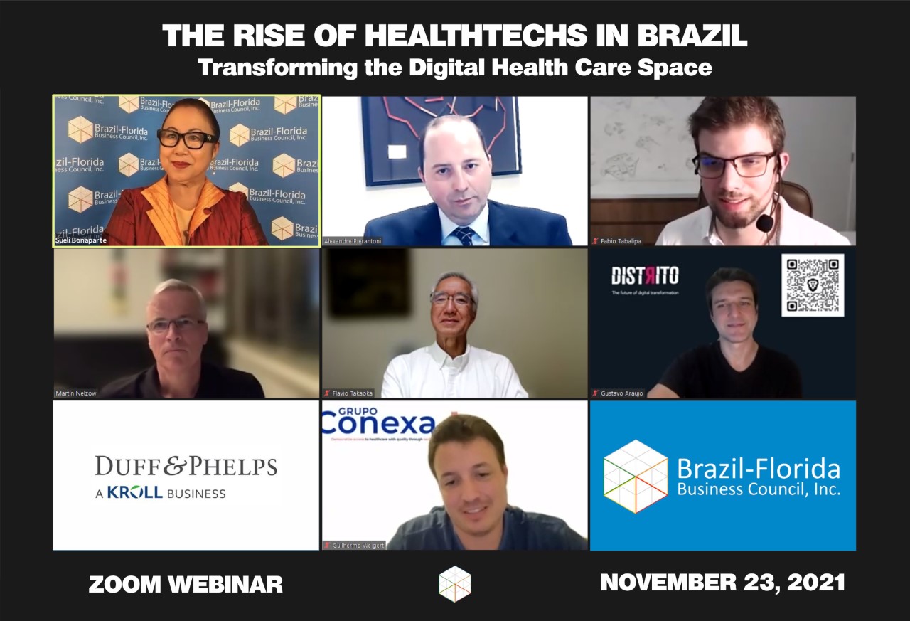 “Fórum de Inovação Brasil-Flórida 
Painel 1: A ascensão das tecnologias de saúde no Brasil: transformando o espaço digital de saúde”.
